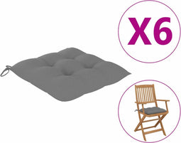 vidaXL - Stoelkussens - 6 - st - 40x40x7 - cm - oxford - stof - grijs