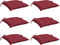 vidaXL - Stoelkussens - 6 - st - 40x40x7 - cm - oxford - stof - wijnrood