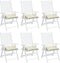vidaXL - Stoelkussens - 6 - st - 40x40x7 - cm - stof - crèmewit