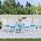 vidaXL - Stoelkussens - 6 - st - 40x40x7 - cm - stof - turquoise