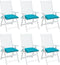 vidaXL - Stoelkussens - 6 - st - 40x40x7 - cm - stof - turquoise
