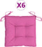 vidaXL - Stoelkussens - 6 - st - 50x50x7 - cm - oxford - stof - roze
