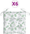 vidaXL - Stoelkussens - 6 - st - 50x50x7 - cm - stof - bladpatroon