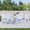vidaXL - Stoelkussens - 6 - st - 50x50x7 - cm - stof - gestreept - wit - en - blauw
