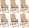 vidaXL - Stoelkussens - 6 - st - 50x50x7 - cm - stof - gestreept - wit - en - blauw