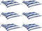vidaXL - Stoelkussens - 6 - st - 50x50x7 - cm - stof - gestreept - wit - en - blauw