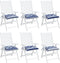 vidaXL - Stoelkussens - 6 - st - 50x50x7 - cm - stof - gestreept - wit - en - blauw