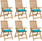vidaXL - Stoelkussens - 6 - st - 50x50x7 - cm - stof - turquoise