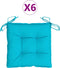 vidaXL - Stoelkussens - 6 - st - 50x50x7 - cm - stof - turquoise