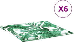 vidaXL - Stoelkussens - 6 - st - bladpatroon - 50x50x3 - cm - stof
