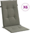 vidaXL - Stoelkussens - 6 - st - hoge - rug - 120x50x4 - cm - stof - donkergrijs