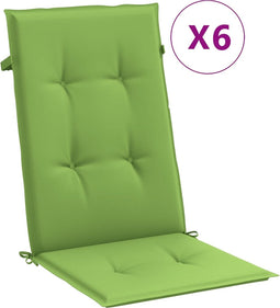 vidaXL - Stoelkussens - 6 - st - hoge - rug - 120x50x4 - cm - stof - gemêleerd - groen
