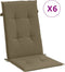 vidaXL - Stoelkussens - 6 - st - hoge - rug - 120x50x4 - cm - stof - gemêleerd - taupe