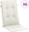 vidaXL - Stoelkussens - 6 - st - hoge - rug - 120x50x4 - cm - stof - gemêleerd - crème