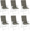 vidaXL - Stoelkussens - 6 - st - hoge - rug - 120x50x4 - cm - stof - donkergrijs