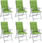 vidaXL - Stoelkussens - 6 - st - hoge - rug - 120x50x4 - cm - stof - gemêleerd - groen