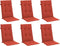 vidaXL - Stoelkussens - 6 - st - hoge - rug - 120x50x4 - cm - stof - gemêleerd - rood