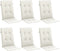 vidaXL - Stoelkussens - 6 - st - hoge - rug - 120x50x4 - cm - stof - gemêleerd - crème