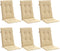 vidaXL - Stoelkussens - 6 - st - hoge - rug - 120x50x4 - cm - stof - gemêleerd - beige