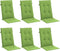 vidaXL - Stoelkussens - 6 - st - hoge - rug - 120x50x4 - cm - stof - gemêleerd - groen
