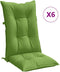vidaXL - Stoelkussens - 6 - st - hoge - rug - 120x50x7 - cm - stof - gemêleerd - groen
