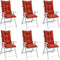 vidaXL - Stoelkussens - 6 - st - hoge - rug - 120x50x7 - cm - stof - gemêleerd - rood