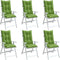 vidaXL - Stoelkussens - 6 - st - hoge - rug - 120x50x7 - cm - stof - gemêleerd - groen