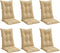vidaXL - Stoelkussens - 6 - st - hoge - rug - 120x50x7 - cm - stof - gemêleerd - beige