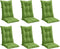 vidaXL - Stoelkussens - 6 - st - hoge - rug - 120x50x7 - cm - stof - gemêleerd - groen