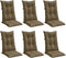 vidaXL - Stoelkussens - 6 - st - hoge - rug - 120x50x7 - cm - stof - gemêleerd - taupe