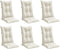 vidaXL - Stoelkussens - 6 - st - hoge - rug - 120x50x7 - cm - stof - gemêleerd - crème