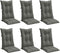 vidaXL - Stoelkussens - 6 - st - hoge - rug - 120x50x7 - cm - stof - donkergrijs