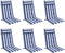 vidaXL - Stoelkussens - 6 - st - hoge - rug - gestreept - stof - oxford - wit - en - blauw