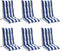 vidaXL - Stoelkussens - 6 - st - hoge - rug - gestreept - stof - oxford - wit - en - blauw