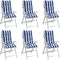 vidaXL - Stoelkussens - 6 - st - hoge - rug - gestreept - stof - oxford - wit - en - blauw