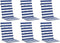 vidaXL - Stoelkussens - 6 - st - hoge - rug - gestreept - stof - wit - en - blauw