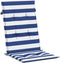 vidaXL - Stoelkussens - 6 - st - hoge - rug - gestreept - stof - wit - en - blauw