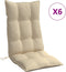 vidaXL - Stoelkussens - 6 - st - hoge - rug - oxford - stof - beige