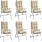 vidaXL - Stoelkussens - 6 - st - hoge - rug - oxford - stof - beige