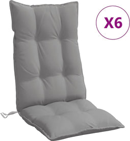 vidaXL - Stoelkussens - 6 - st - hoge - rug - oxford - stof - grijs