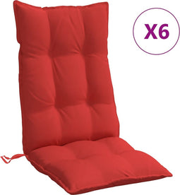 vidaXL - Stoelkussens - 6 - st - hoge - rug - oxford - stof - rood