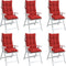 vidaXL - Stoelkussens - 6 - st - hoge - rug - oxford - stof - rood