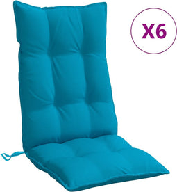 vidaXL - Stoelkussens - 6 - st - hoge - rug - oxford - stof - lichtblauw