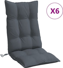 vidaXL - Stoelkussens - 6 - st - hoge - rug - oxford - stof - antracietkleurig