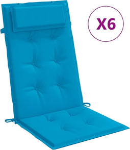 vidaXL - Stoelkussens - 6 - st - hoge - rug - oxford - stof - lichtblauw