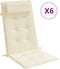 vidaXL - Stoelkussens - 6 - st - hoge - rug - oxford - stof - crèmekleurig