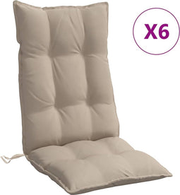vidaXL - Stoelkussens - 6 - st - hoge - rug - oxford - stof - taupe