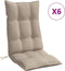 vidaXL - Stoelkussens - 6 - st - hoge - rug - oxford - stof - taupe