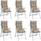 vidaXL - Stoelkussens - 6 - st - hoge - rug - oxford - stof - taupe