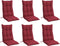 vidaXL - Stoelkussens - 6 - st - hoge - rug - oxford - stof - wijnrood